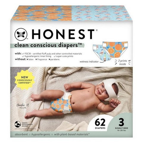 The Honest Company, Orange You Cute Plus Feelin Nauti, 62 Count