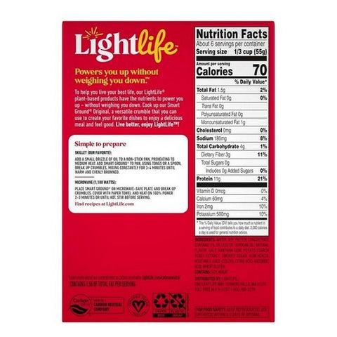 Lightlife, Smart Ground Crumbles Original, 12 Oz (Case Of 8)