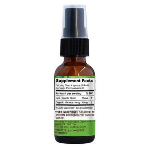 Wedderspoon, Chamomile And Mint Propolis And Manuka Honey Throat Spray, 1 Oz