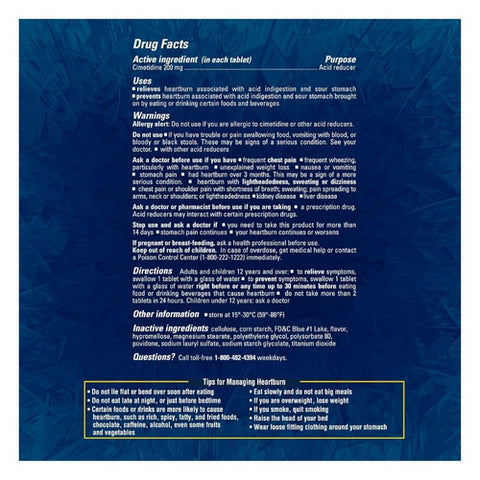 Tagamet, Hb 200 Cimetidine Acid Reducer Icy Cool Mint, 30 Tablets