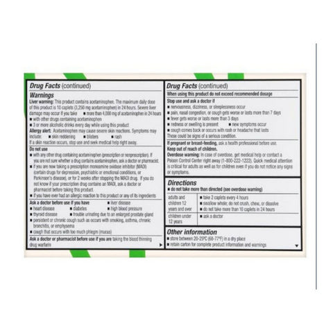 Foster And Thrive, Sinus Severe Acetaminophen, 325 Mg, 24 Caps