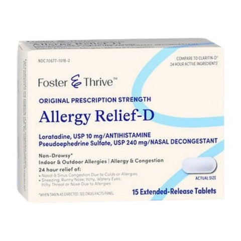 Foster And Thrive, Allergy Relief-D, 15 Tabs