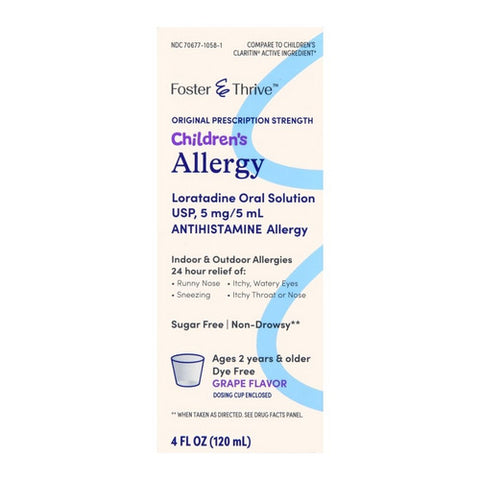 Foster And Thrive, Children's Allergy Loratadine Oral Solution, 4 Oz