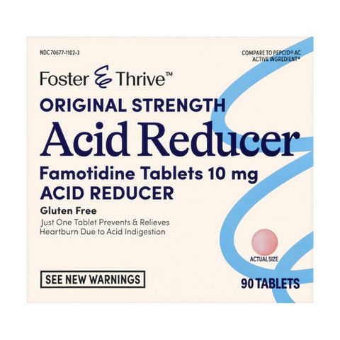 Foster And Thrive, Original Strength Acid Reducer, 10 Mg, 90 Tabs