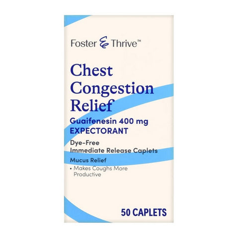 Foster And Thrive, Chest Congestion Relief Guaifenesin, 400 Mg, 50 caps