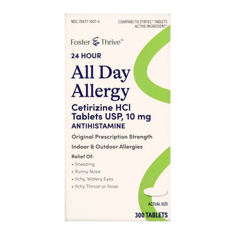 Foster And Thrive, All Day Allergy Cetirizine Hcl, 10 Mg, 300 Tabs