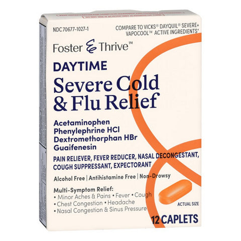 Foster And Thrive, Daytime Severe Cold And Flu Relief, 12 Caps