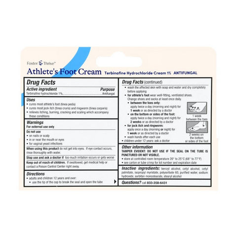 Foster And Thrive, Athlete's Foot Cream Terbinafine Hydrochloride 1%, 1 Oz