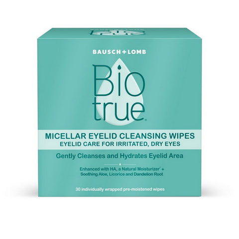 Biotrue Micellar Eyelid Cleansing Wipes 30 Count by Bausch + Lomb