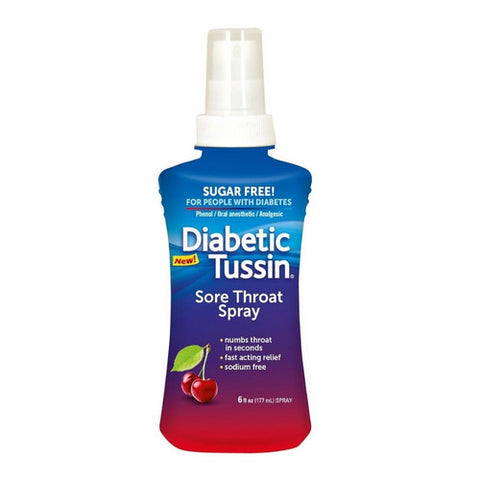 Diabetic Tussin, Sore Throat Spray Cherry, 6 Oz