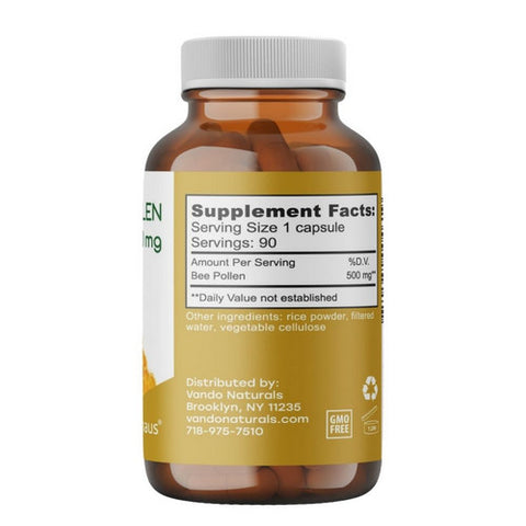 Apihaus, Bee Pollen, 500 Mg, 90 VegCaps