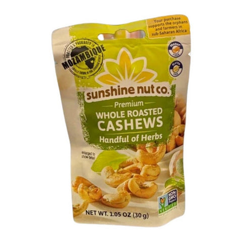 Sunshine Nut Company, Whole Roasted Cashew Herb, 1.05 Oz (Case Of 12)