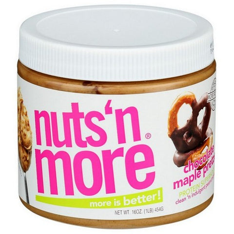 Nuts N More, High Protein Peanut Spread Chocolate Maple Pretzel, 16 Oz (Case Of 6)