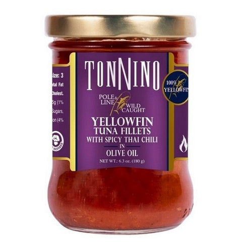 Tonnino, Tuna Fillets With Spicy Thai Chili In Olive Oil, 6.3 Oz (Case Of 6)