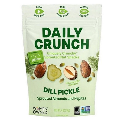Daily Crunch, Sprouted Almonds And Pepitas Dill Pickle Pouch, 4 Oz (Case Of 6)