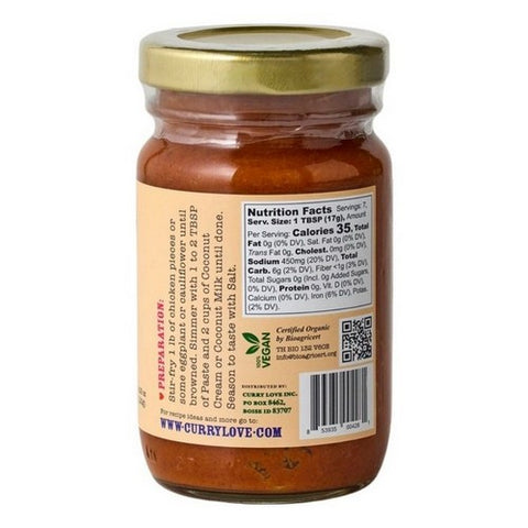 Mike's Organic Foods, Curry Paste Red Thai Mild Spicy Glass Jar, 4.23 Oz (Case Of 6)