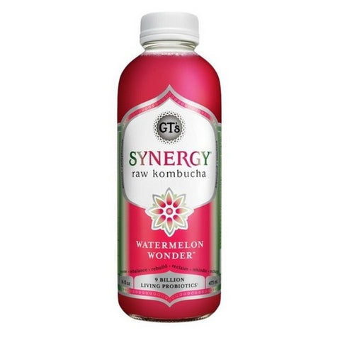 GT's, Organic Synergy Watermelon Wonder Kombucha, 16 Oz (Case Of 12)