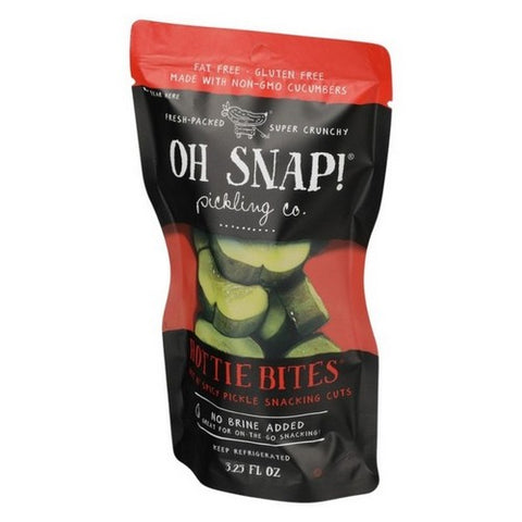 OhSnap!, Hottie Bites Hot N Spicy Pickle Snacking Cuts, 3.5 Oz (Case Of 12)
