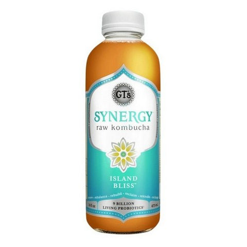 GT's, Island Bliss Synergy Raw Kombucha, 16 Oz (Case Of 12)