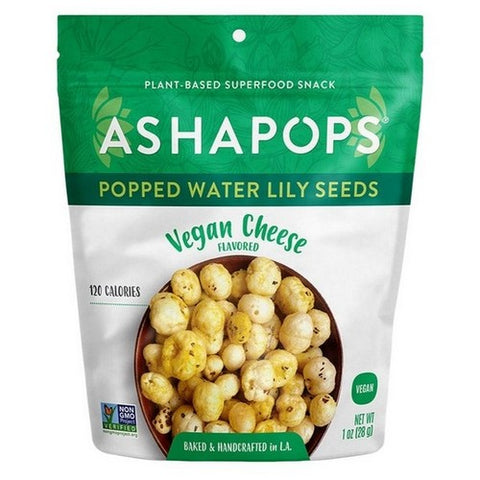 AshaPops, Popped Water Lily Seeds Vegan Cheese, 1 Oz (Case Of 6)