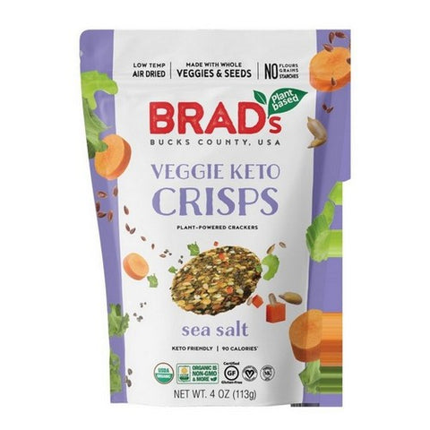 Brads Plant Based, Organic Sea Salt Keto Veggie Crisps, 4 Oz (Case Of 6)