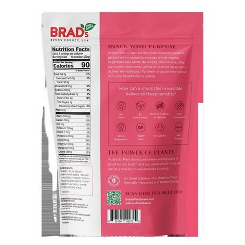 Brads Plant Based, Organic Everything Veggie Keto Crisps, 4 Oz (Case Of 6)