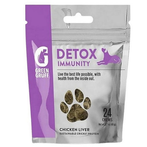 Green Gruff, Detox Immunity Chicken Liver Soft Chew Dog Supplement, 24 Count (Case Of 6)