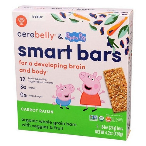 Cerebelly, Organic Carrot Raisin Smart Bar, 4.2 Oz (Case Of 6)