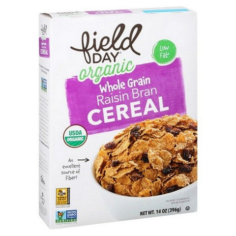 Field Day, Oragnic Whole Grain Raisin Bran Cereal, 14 Oz (Case Of 10)