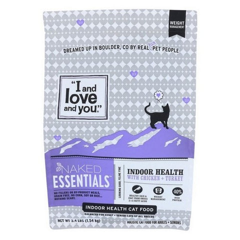 I And Love And You, Naked Essentials Dry Cat Food Indoor Health, 3.45 Lbs (Case Of 6)