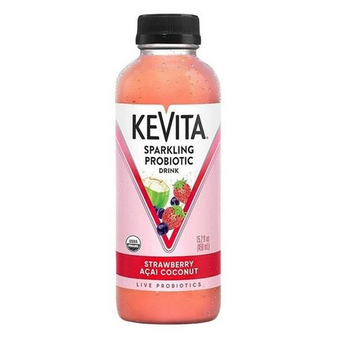 Kevita, Sparkling Strawberry Acai Coconut Probiotic Drink, 15.2 Oz (Case Of 6)