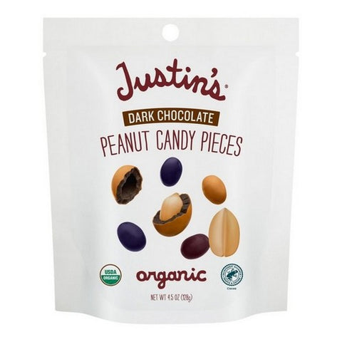 Justin's, Dark Chocolate Peanut Candy Pieces, 4.5 Oz (Case Of 6)