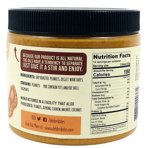Debby's, Peanut Butter With Dates, 16 Oz (Case Of 6)