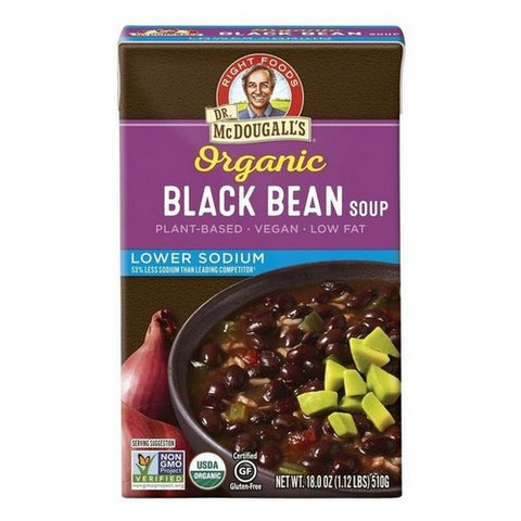 Dr. Mcdougall's, Organic Black Bean Lower Sodium Soup, 18 Oz (Case Of 6)