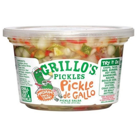 Grillo's Pickles, Pickle Di Gallo Mild Pickle Salsa, 14 Oz (Case Of 6)