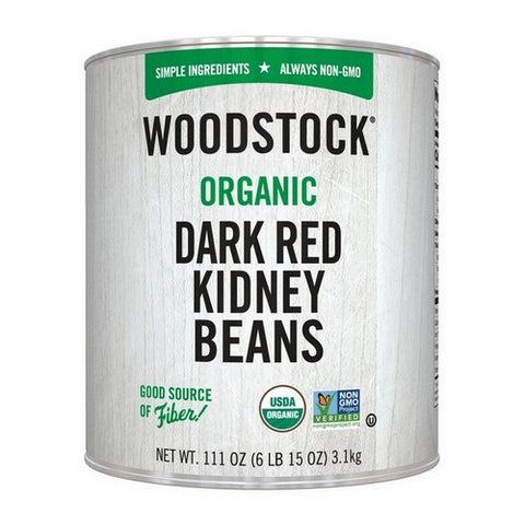 Woodstock, Organic Dark Red Kidney Beans, 110 Oz (Case Of 6)