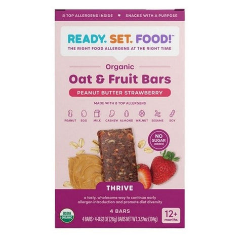 Ready Set Food!, Peanut Butter Strawberry Oat And Fruit Bars, 3.67 Oz (Case Of 6)