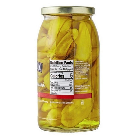 Delallo, Whole Pepperoncini Hot, 25.5 Oz (Case Of 6)