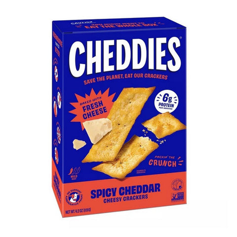 Cheddies, Spicy Cheddar Cheesy Crackers, 4.2 Oz (Case Of 6)