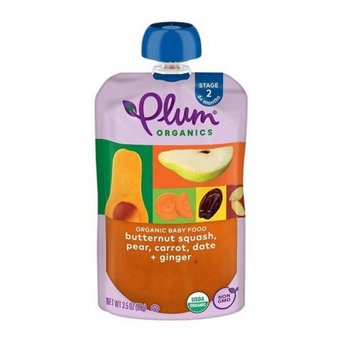 Plum Organics, Organics Butternut Squash Pear Stage 2 Baby Food, 3.5 Oz (Case Of 6)