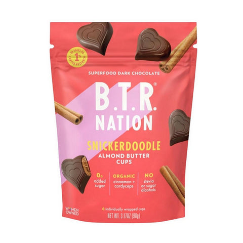 B.T.R. Bar, Superfoood Truffle Cups Snickerdoodle, 3.17 Oz (Case Of 6)