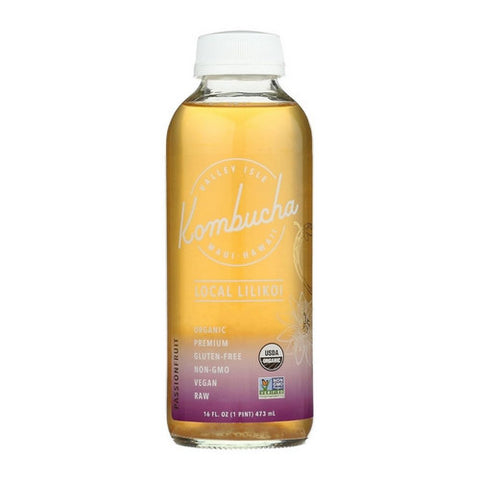 Valley Isle Kombucha, Lilikoi Passionfruit, 16 Oz (Case Of 6)