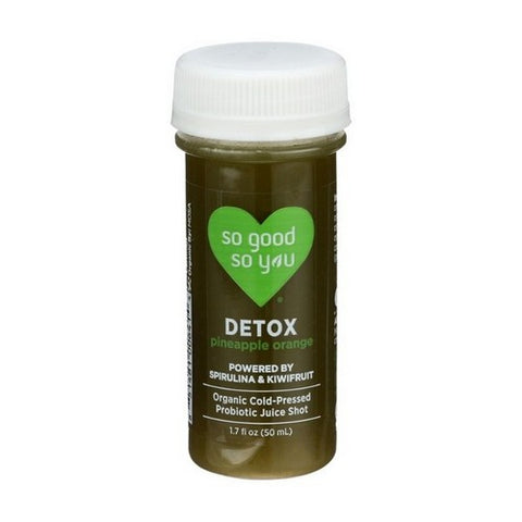 So Good So You, Detox Pineapple Orange Organic Probiotic Shot, 1.7 Oz (Case Of 12)