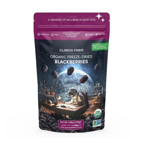 Claros Farm, Organic Freeze Dried Blackberries, 1.06 Oz (Case Of 10)