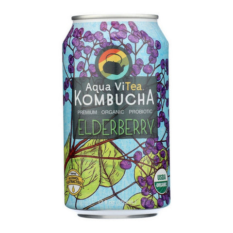 Aqua Vitea, Organic Tea Kombucha Elderberry, 12 Oz (Case Of 12)