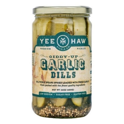 Yee Haw Pickle Company, Giddy Up Garlic Dills, 24 Oz (Case Of 6)