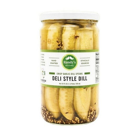 Randys Pickles, Deli Style Classic Garlic Dill Pickle Spears, 24 Oz (Case Of 6)