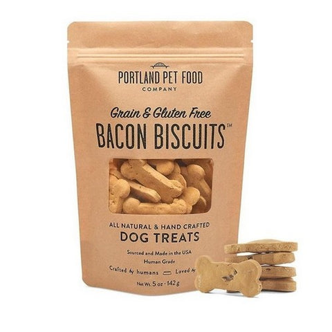Portland Pet Food, Bacon Biscuits Grain Free And Gluten Free Dog Treats Bag, 5 Oz (Case Of 6)
