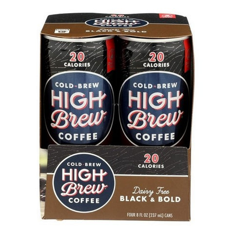 High Brew, Cold Brew Coffee Dairy Free Black And Bold, 8 Oz X 4 Count (Case Of 6)