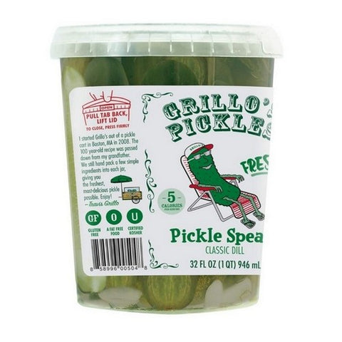 Grillo's Pickles, Pickle Spears Italian Dill Spears, 32 Oz (Case Of 6)